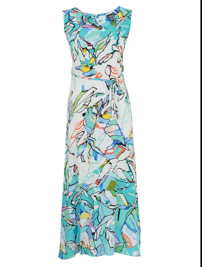 DOLCEZZA DRESS STYLE 25616 COLOUR TURQUOISE MULTI