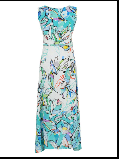 DOLCEZZA DRESS STYLE 25616 COLOUR TURQUOISE MULTI