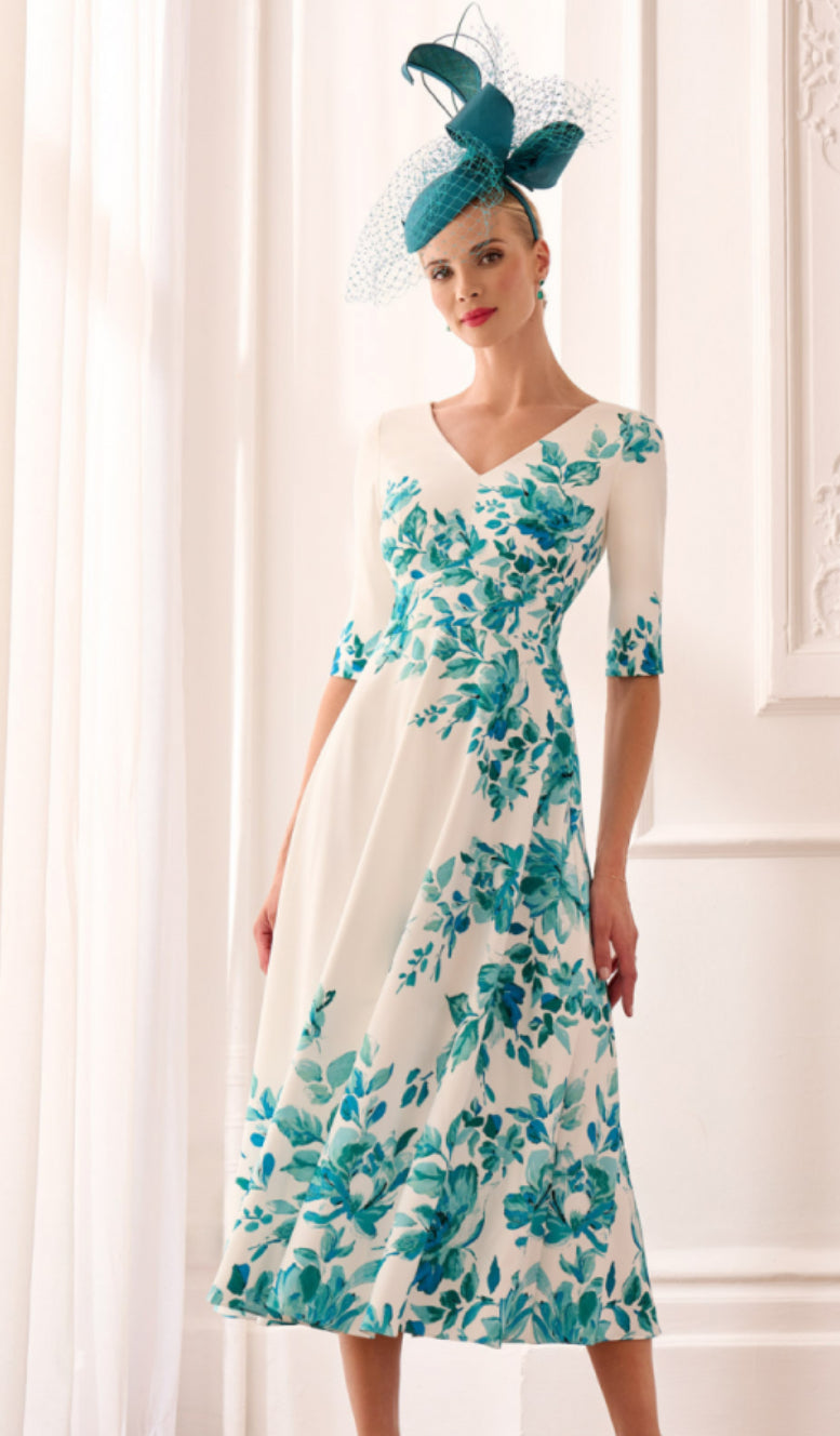 JOHN CHARLES DRESS STYLE 66607 COLOUR JADE/CAMILLIA