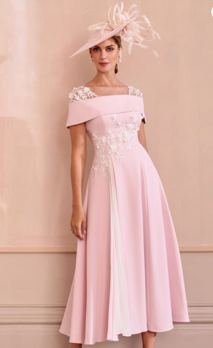 JOHN CHARLES DRESS STYLE 66625 COLOUR PETAL/IVORY