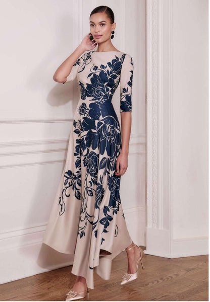 JOHN CHARLES DRESS STYLE 66672 COLOUR OYSTER & NAVY