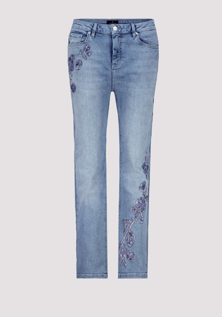 MONARI STRAIGHT CUT EMBROIDERED DENIM JEAN STYLE 409486