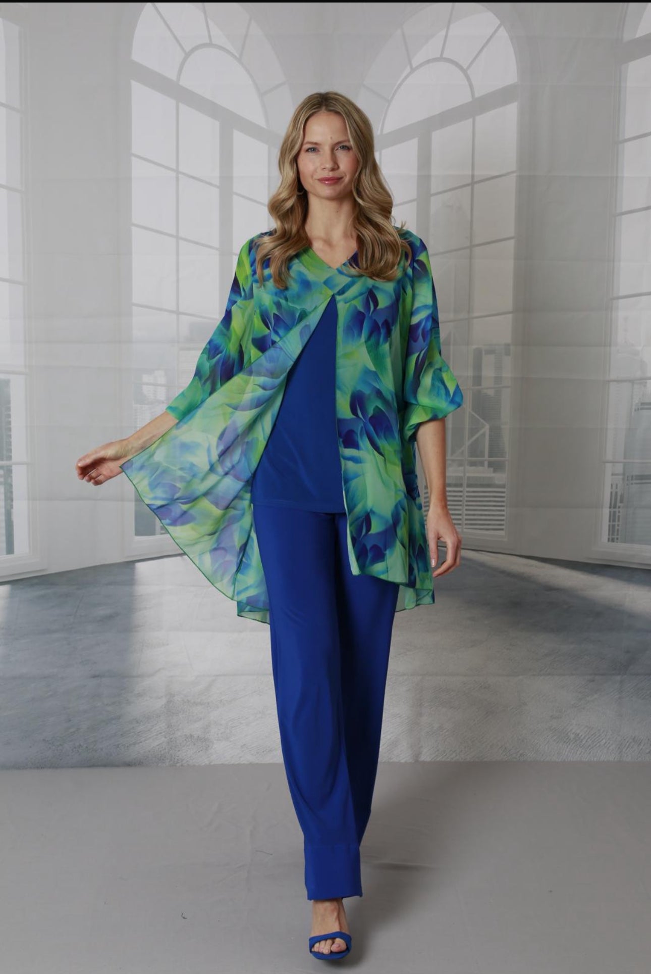 GLITZ TROUSER SUIT STYLE 1504 COLOUR COBALT/MULTI