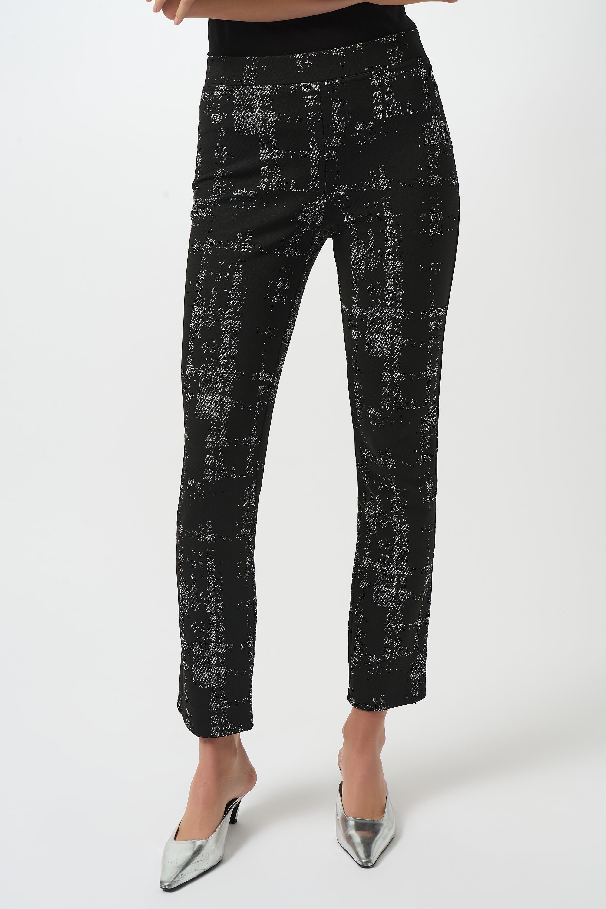 JOSEPH RIBKOFF PANT STYLE 253179 COLOUR BLACK/OFF-WHITE