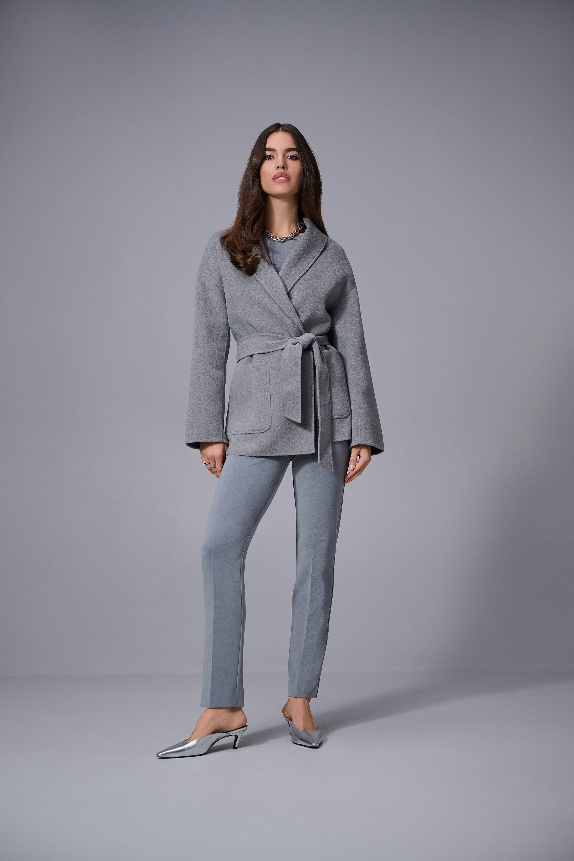 JOSEPH RIBKOFF PANT STYLE 253295 COLOUR GREY MELANGE
