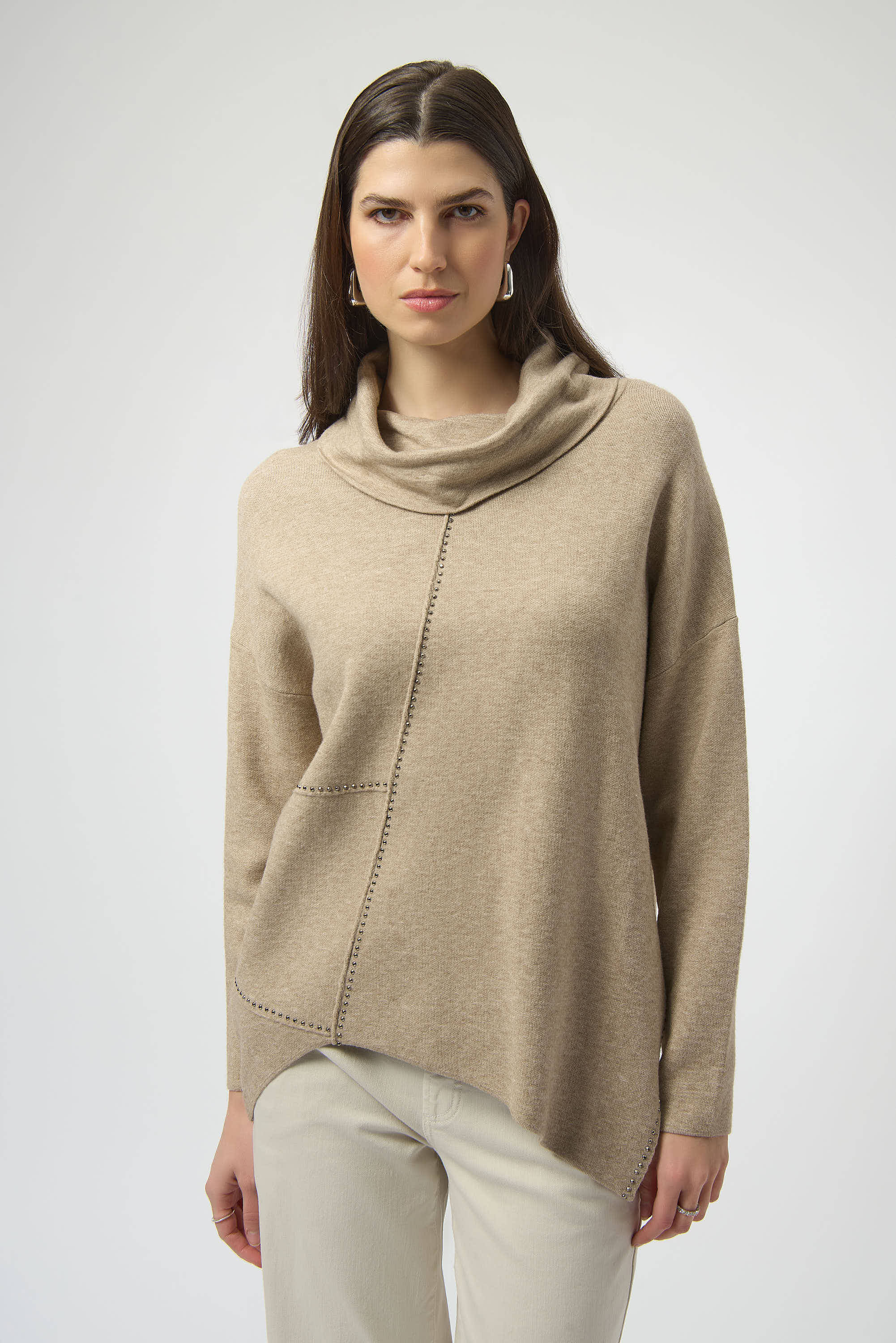 JOSEPH RIBKOFF TUNIC STYLE 253913 COLOUR OATMEAL MELANGE