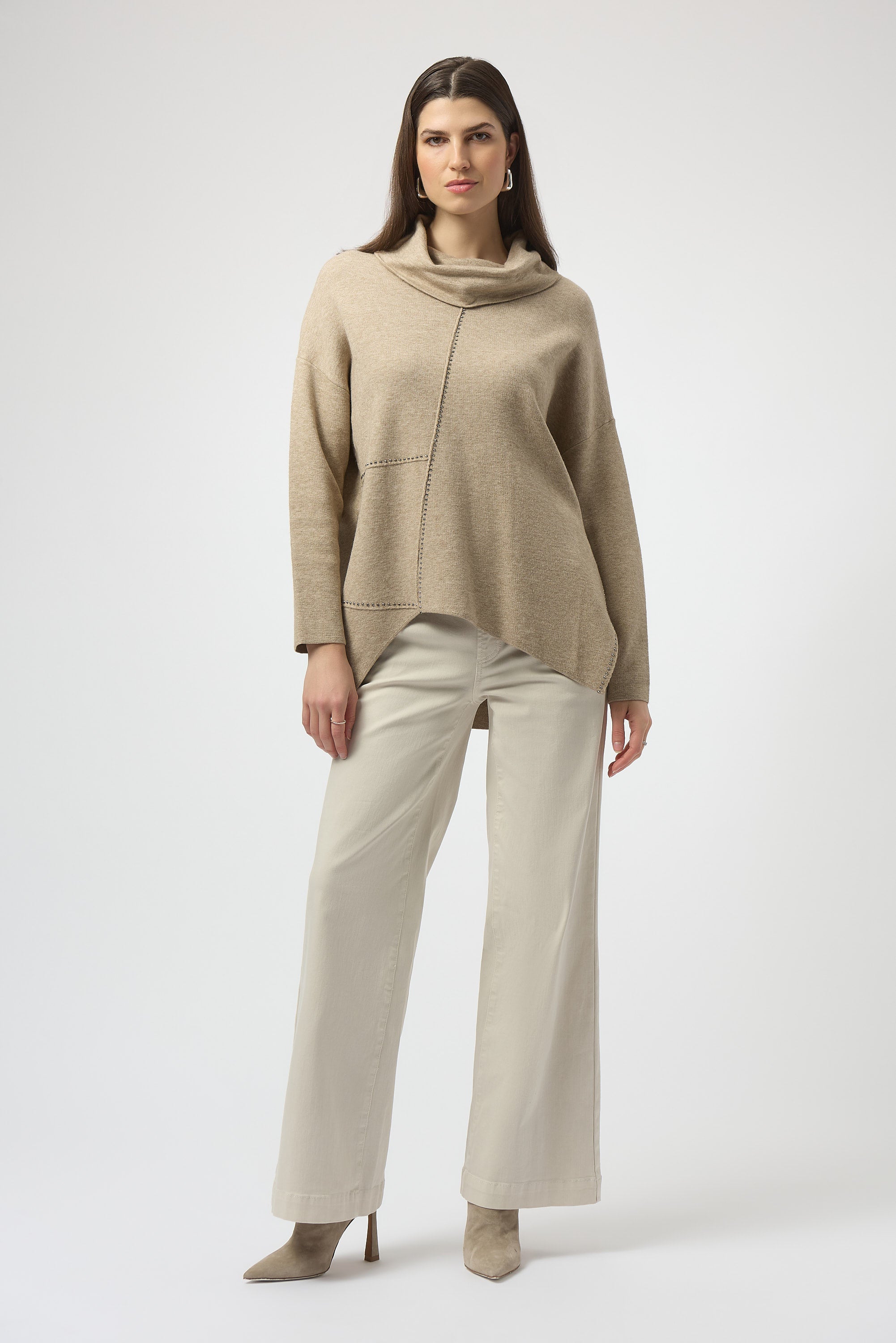 JOSEPH RIBKOFF TUNIC STYLE 253913 COLOUR OATMEAL MELANGE