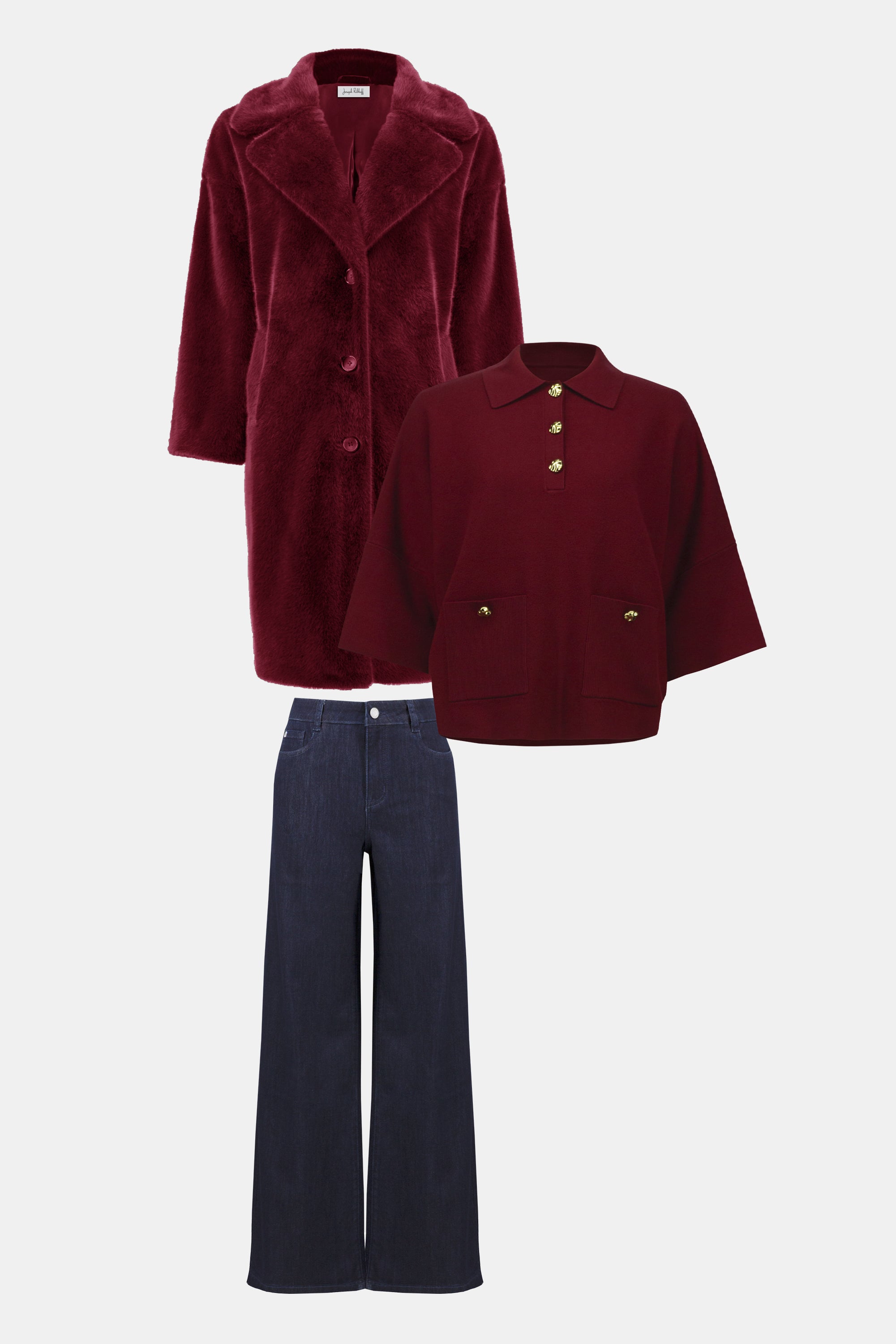 JOSEPH RIBKOFF TOP STYLE 253962 COLOUR MERLOT
