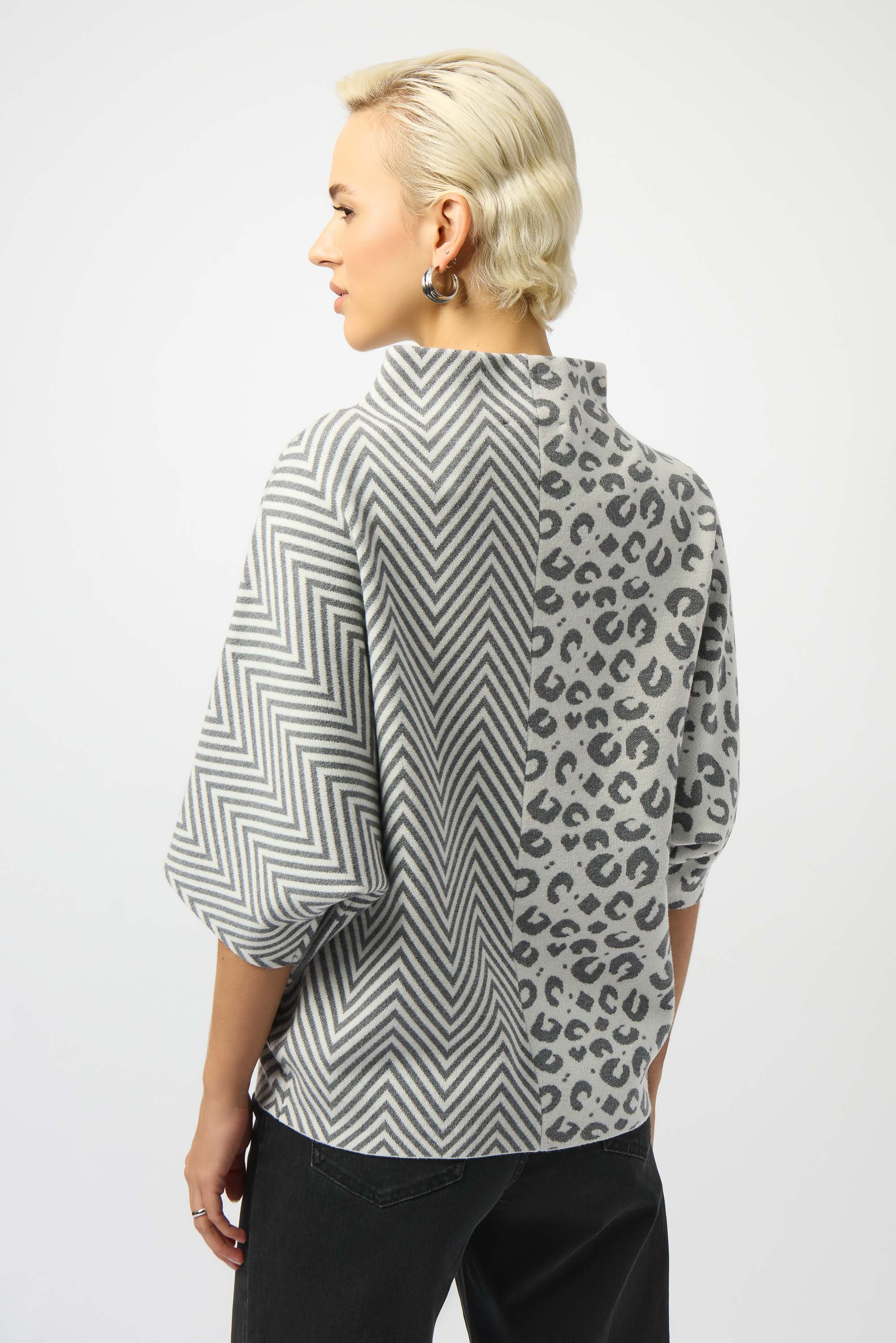 JOSEPH RIBKOFF TOP STYLE 253981 COLOUR VANILLA/GREY