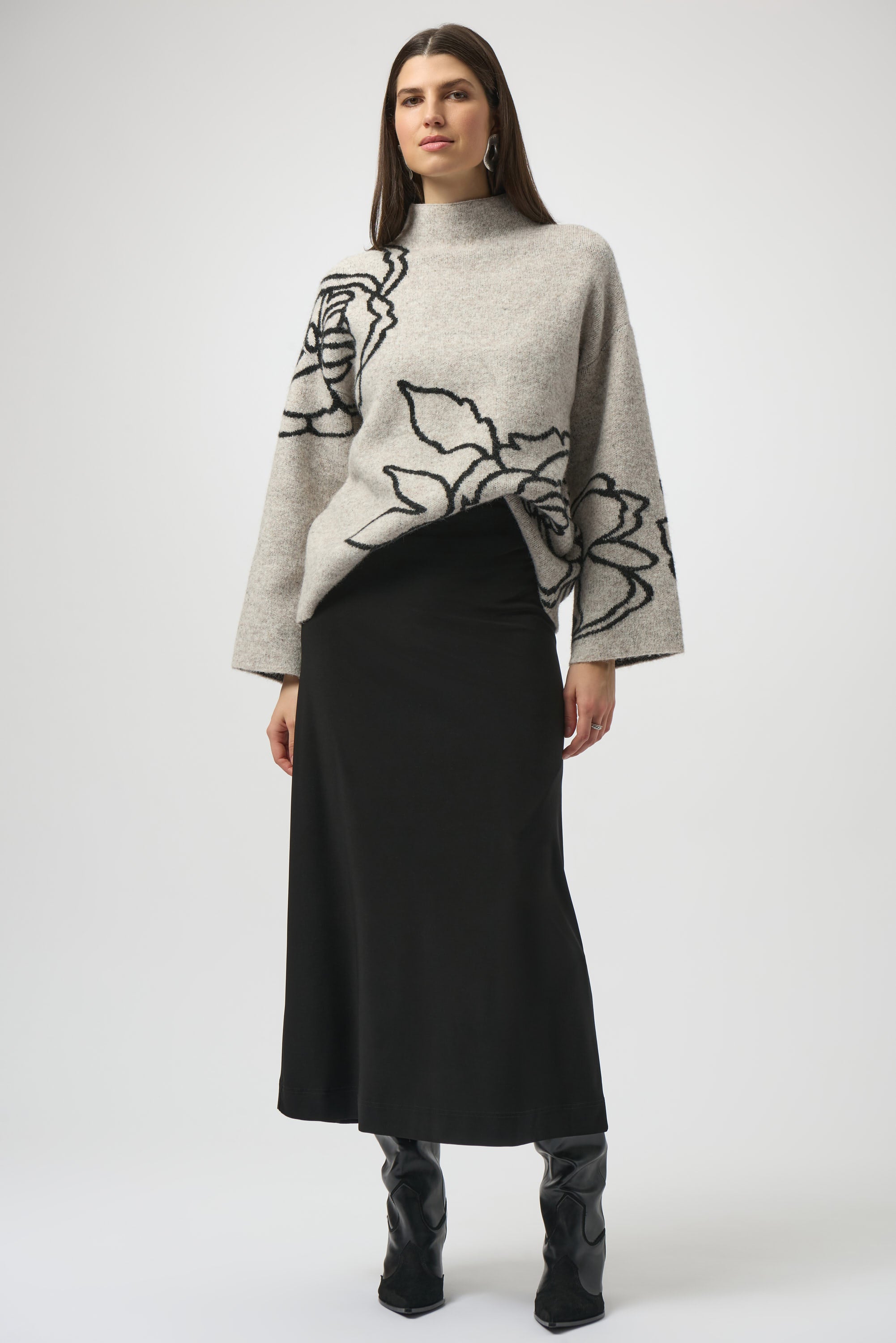 JOSEPH RIBKOFF SWEATER KNIT  FLORAL PRINT STYLE 254943