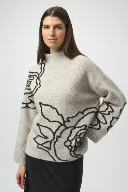 JOSEPH RIBKOFF SWEATER KNIT  FLORAL PRINT STYLE 254943
