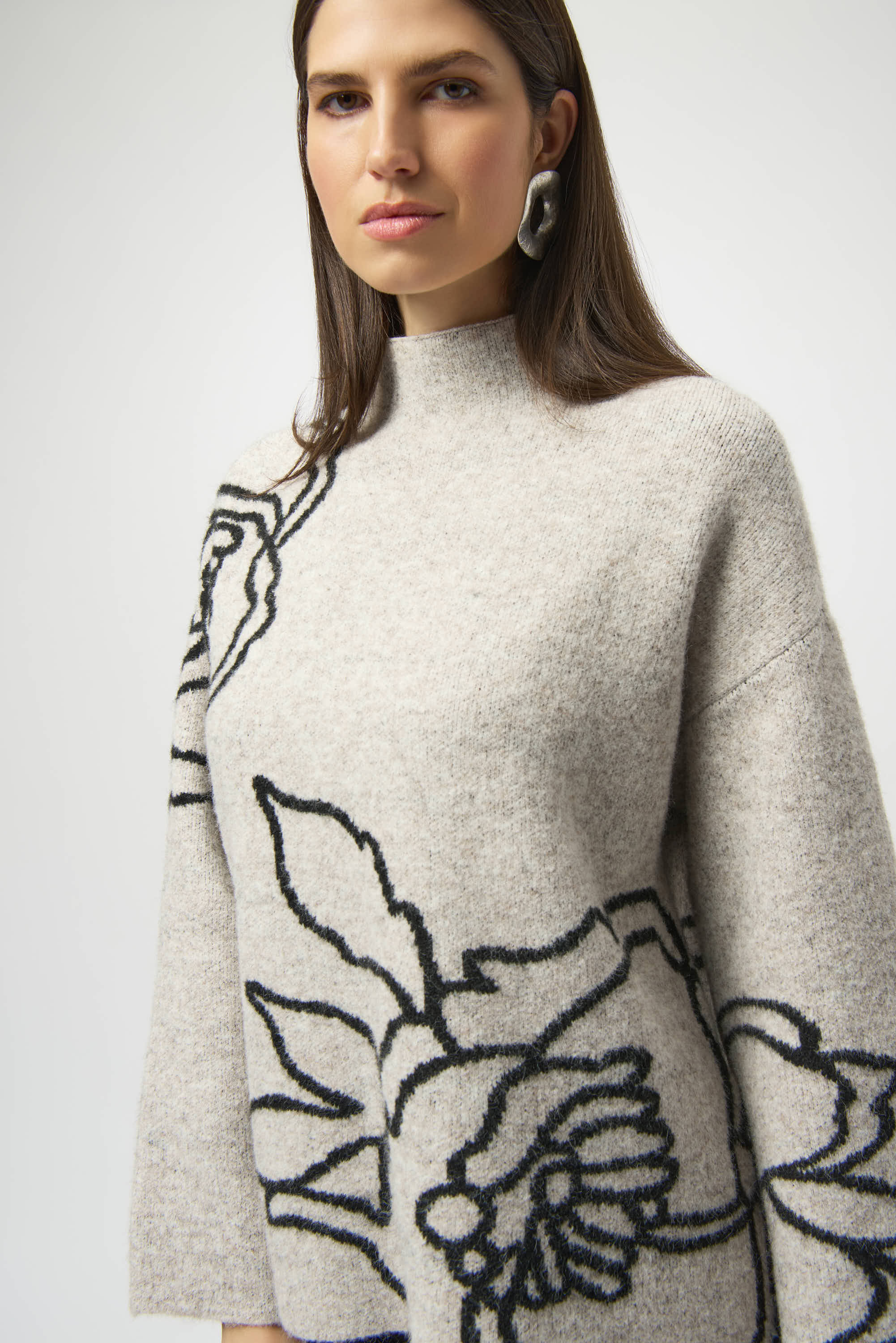 JOSEPH RIBKOFF SWEATER KNIT  FLORAL PRINT STYLE 254943