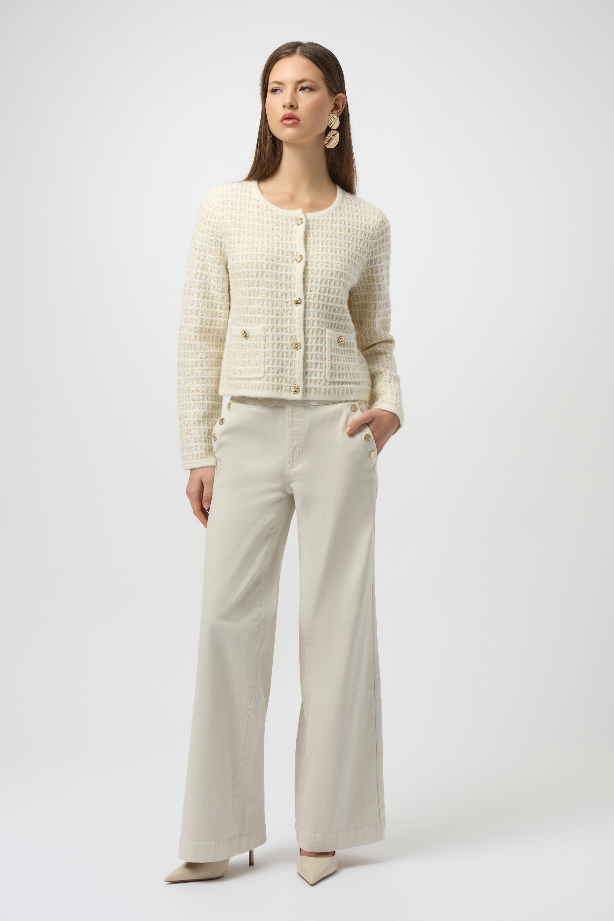 JOSEPH RIBKOFF PANT STYLE 254919 COLOUR BIRCH