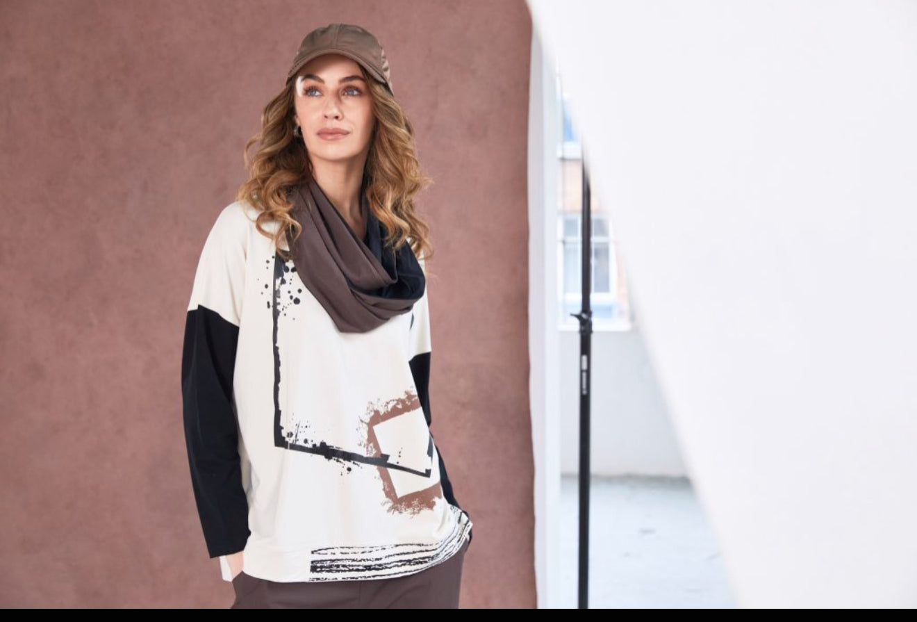 NAYA SCARF STYLE NAW25113 COLOUR COCOA & BLACK