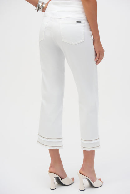JOSEPH RIBKOFF STRETCH STRAIGHT CROP JEAN STYLE 252913 COLOUR WHITE