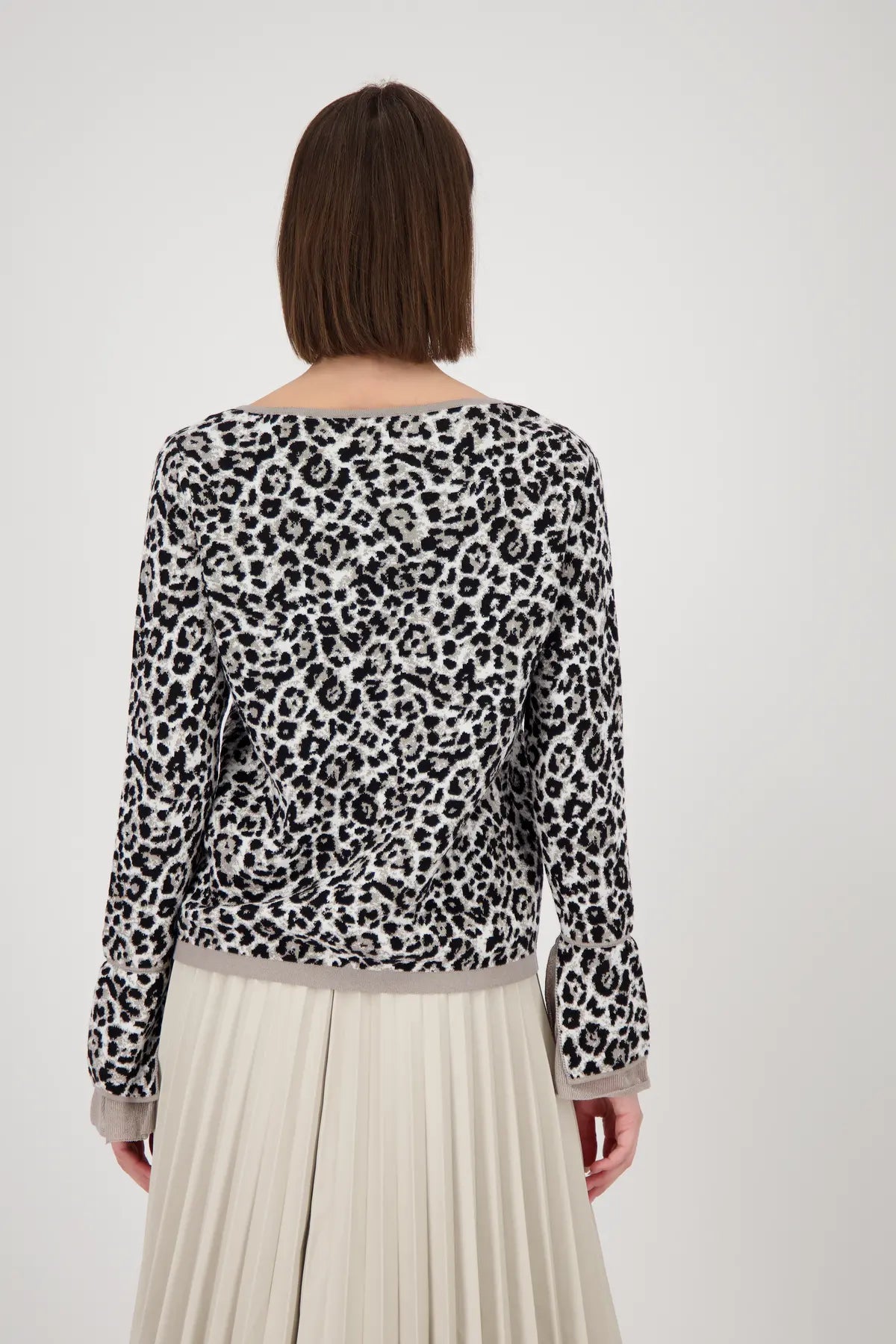 MONARI LEOPARD PATTERN SWEATER STYLE 808991 COLOUR GREIGE
