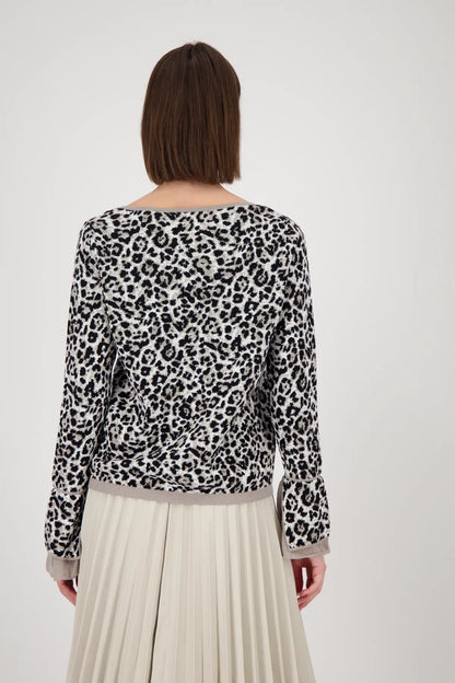 MONARI LEOPARD PATTERN SWEATER STYLE 808991 COLOUR GREIGE