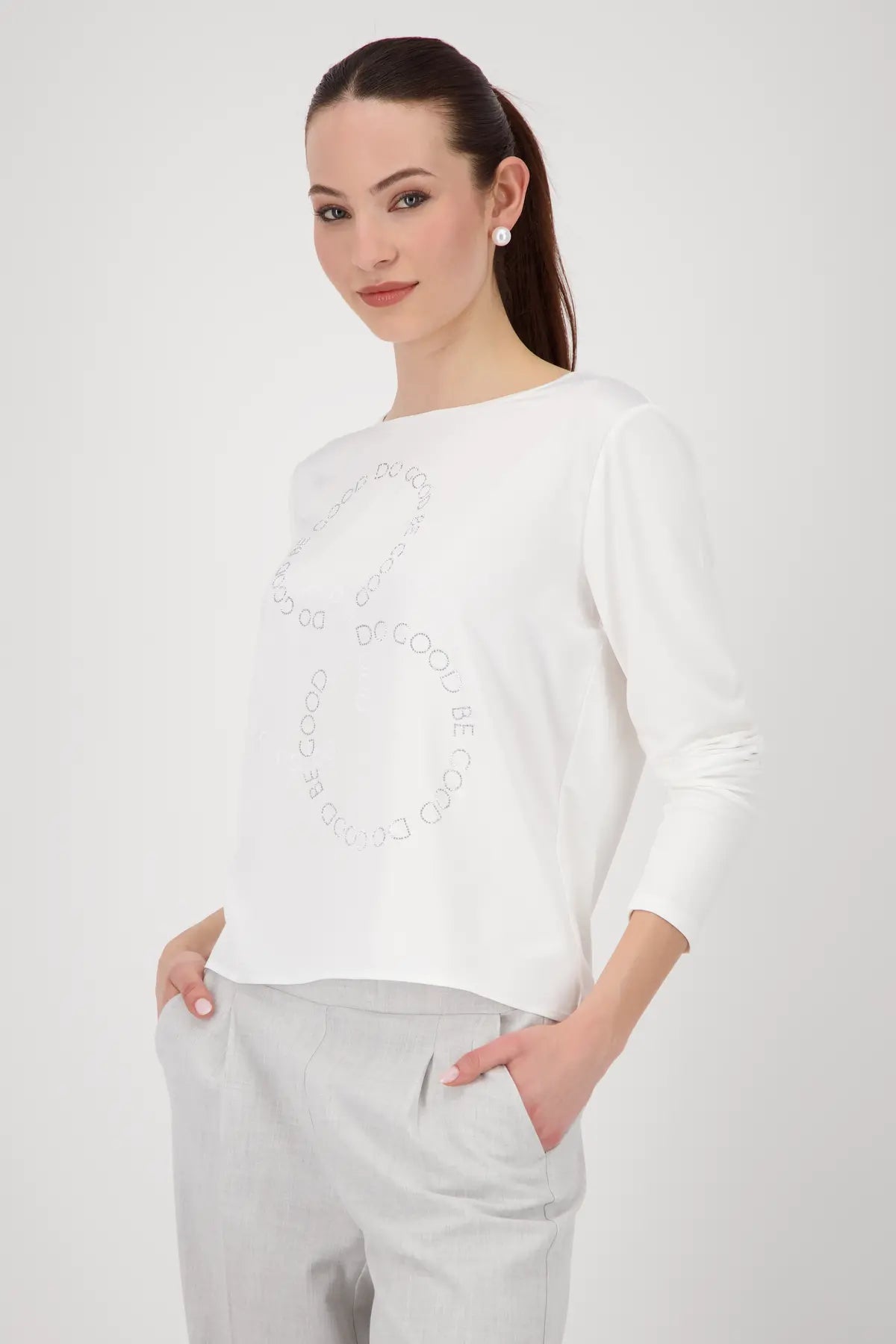 MONARI JERSEY BLOUSE STYLE 808839 COLOUR OFF-WHITE