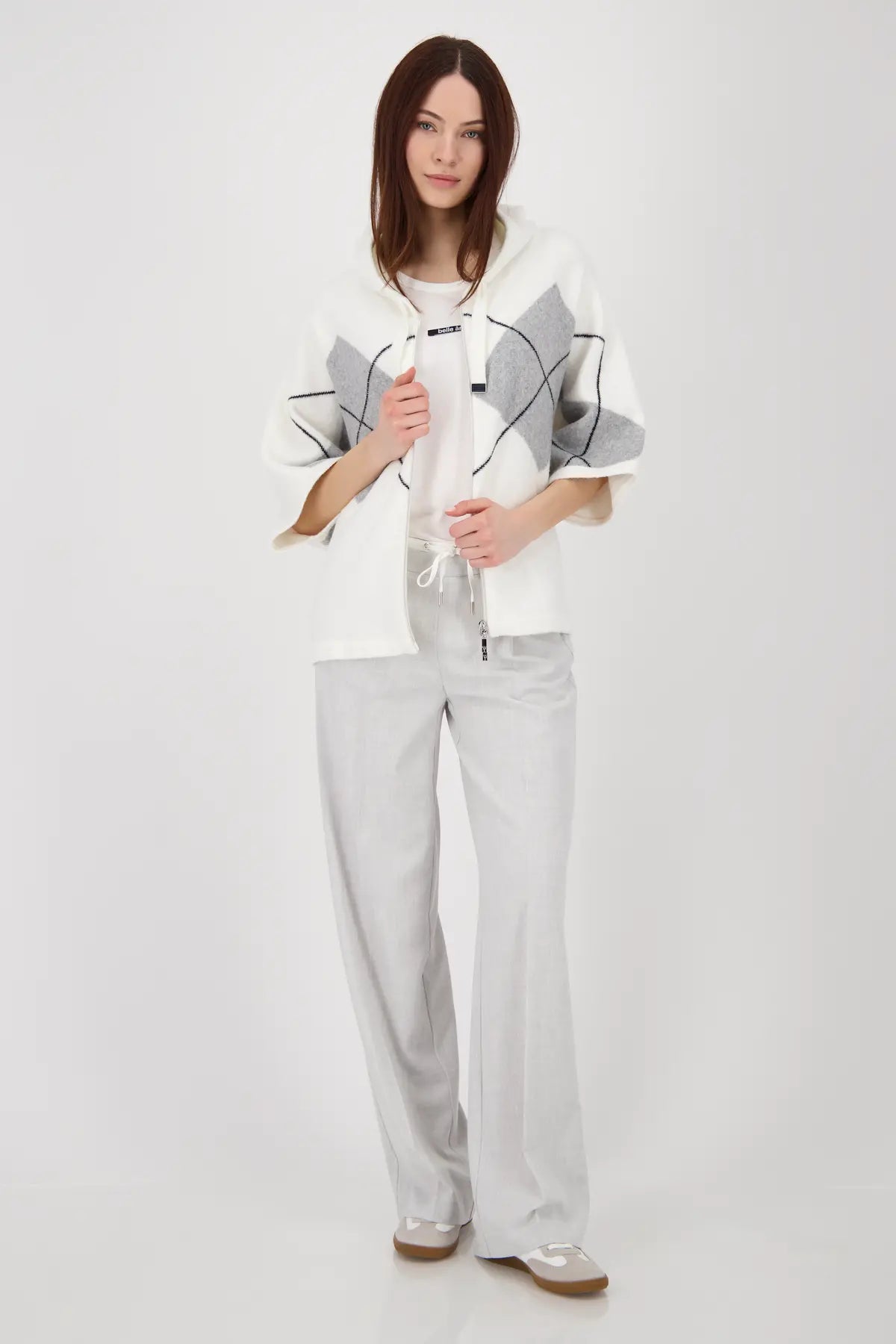 MONARI HOODED CARDIGAN STYLE 808916 COLOUR OFF-WHITE