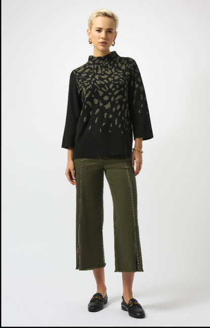 JOSEPH RIBKOFF TOP STYLE 253912 COLOUR BLACK/AVOCADO