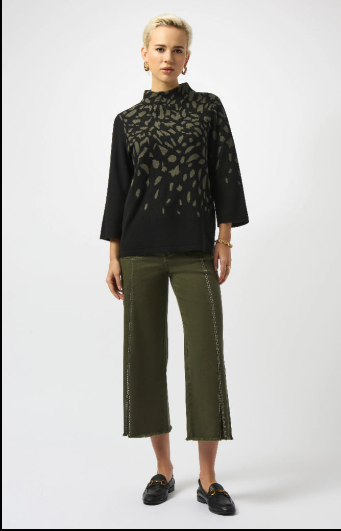 JOSEPH RIBKOFF TOP STYLE 253912 COLOUR BLACK/AVOCADO