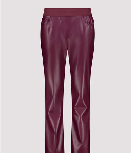 MONARI STRAIGHT LEG FAUX LEATHER TROUSER STYLE 808753 COLOUR BORDEAUX