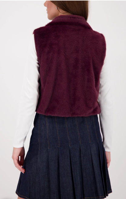MONARI FAUX FUR WAISTCOAT STYLE 808770 COLOUR BORDEAUX