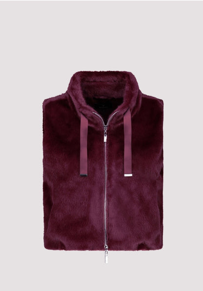 MONARI FAUX FUR WAISTCOAT STYLE 808770 COLOUR BORDEAUX