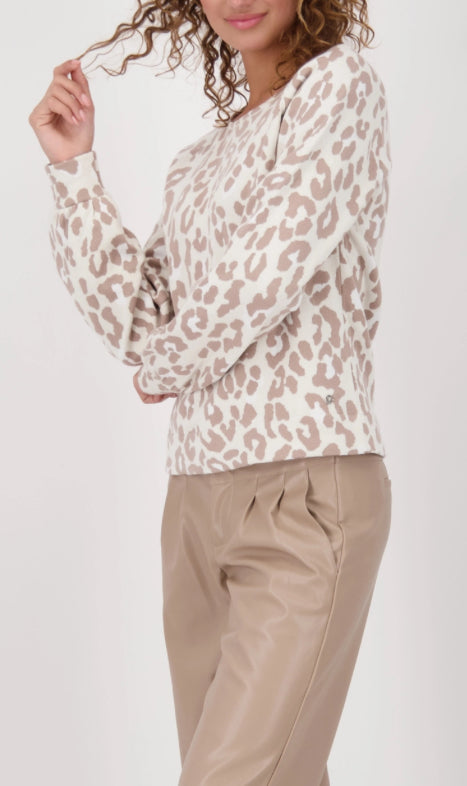 MONARI LEOPARD PRINT SWEATER STYLE 808961 COLOUR TRUFFLE PATTERN