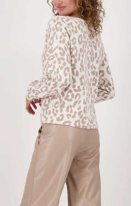 MONARI LEOPARD PRINT SWEATER STYLE 808961 COLOUR TRUFFLE PATTERN