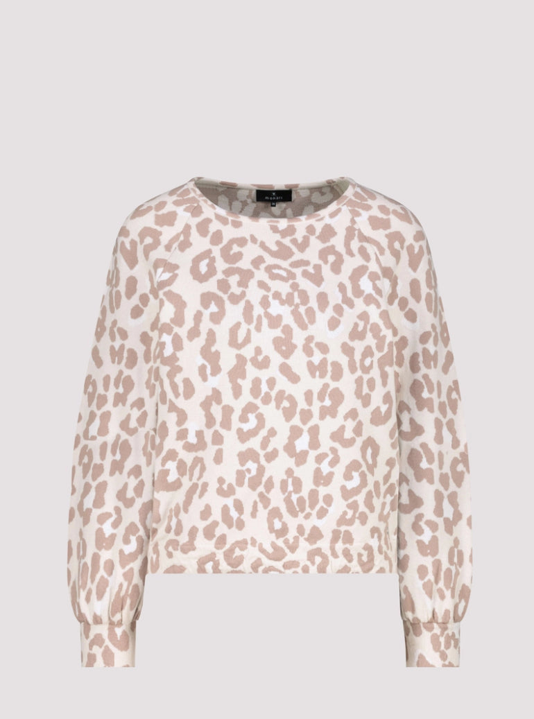 MONARI LEOPARD PRINT SWEATER STYLE 808961 COLOUR TRUFFLE PATTERN