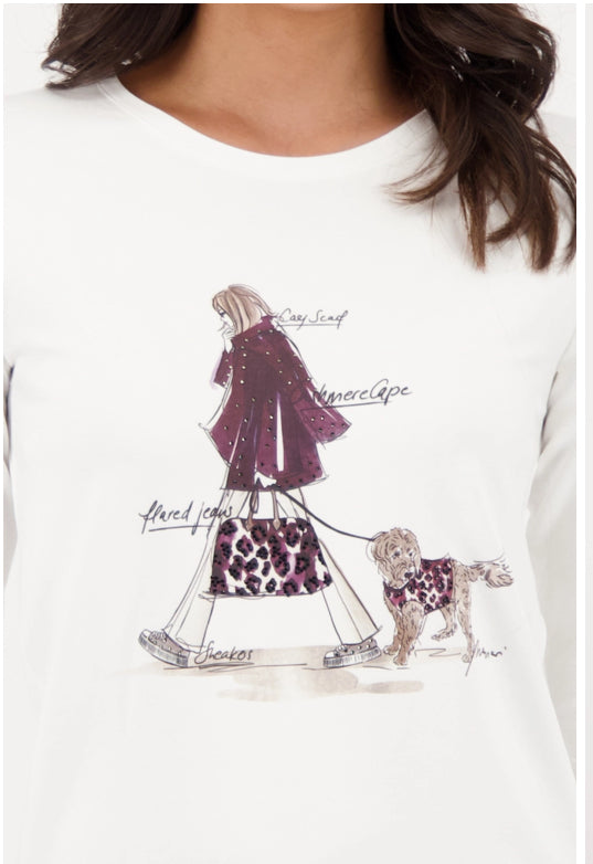 MONARI T-SHIRT WITH RHINESTONE DETAIL STYLE 809193 COLOUR OFF-WHITE
