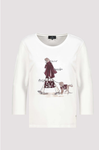 MONARI T-SHIRT WITH RHINESTONE DETAIL STYLE 809193 COLOUR OFF-WHITE