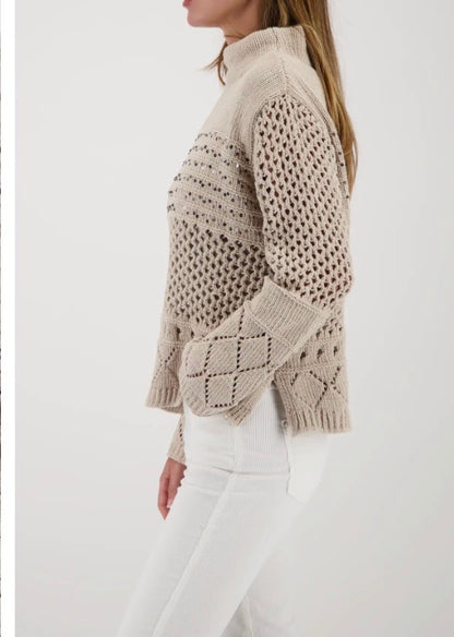 MONARI KNITTED SWEATER STYLE 809498 COLOUR LATTEMACCHIATO