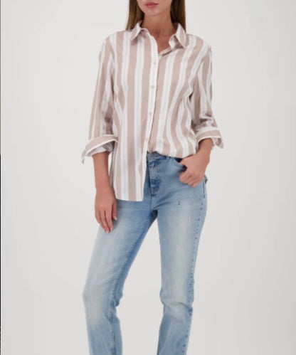 MONARI STRIPED SHIRT STYLE 809634 COLOUR LATTEMACCHIATO PATTERN