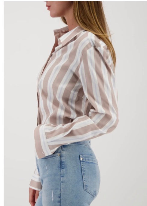 MONARI STRIPED SHIRT STYLE 809634 COLOUR LATTEMACCHIATO PATTERN