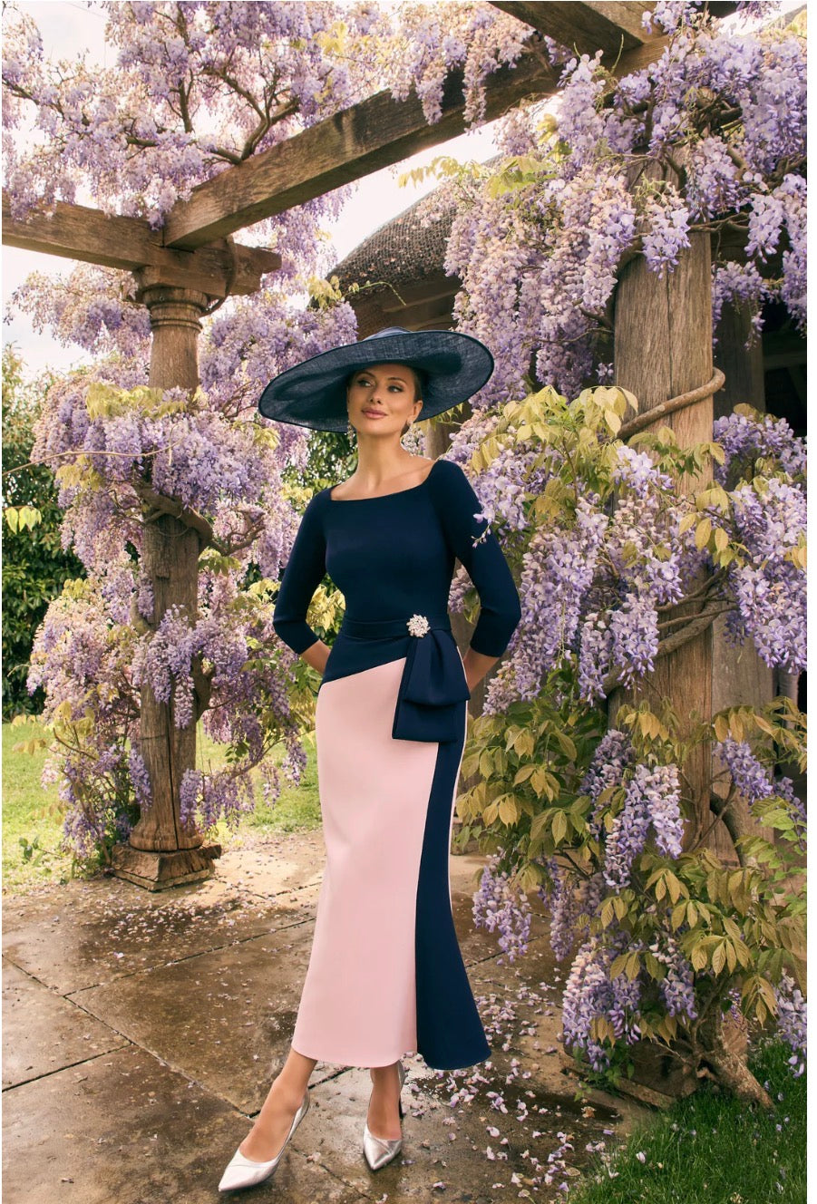 VENI INFANTINO DRESS STYLE 992706 COLOUR NAVY/BLUSH