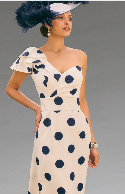 VENI INFANTINO DRESS STYLE 992766 COLOUR IVORY/NAVYSPOT