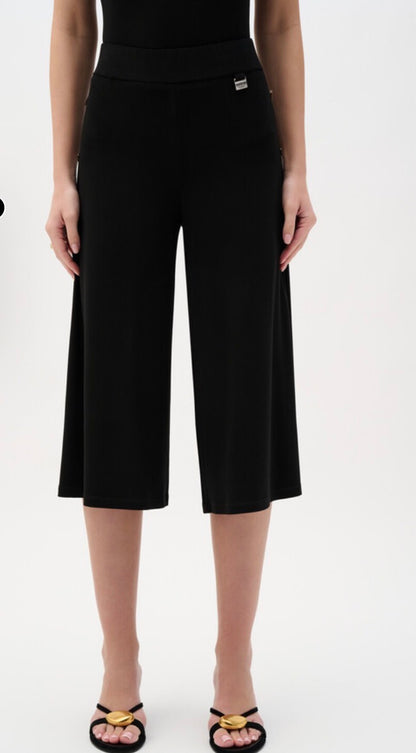 JOSEPH RIBKOFF CROPPED WIDE LEG PALAZZO PANTS STYLE 262008 COLOUR BLACK