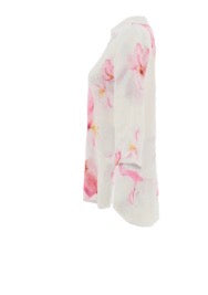 DOLCEZZA LINEN LONG LENGTH TUNIC STYLE 26683 COLOUR WHITE/PINK