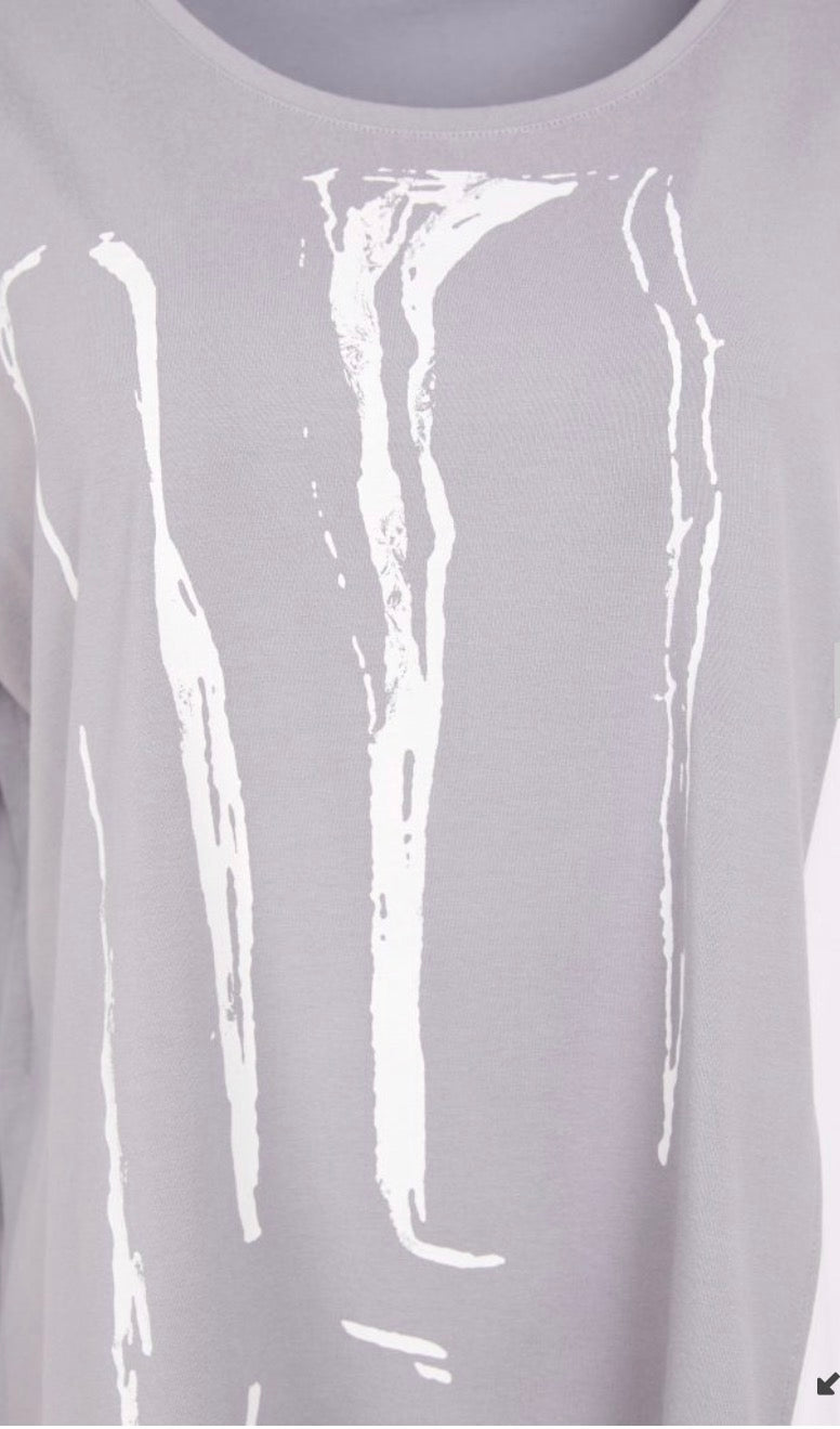 NAYA PLACEMENT PRINT TOP STYLE NAS26119 COLOUR DOVE/WHITE