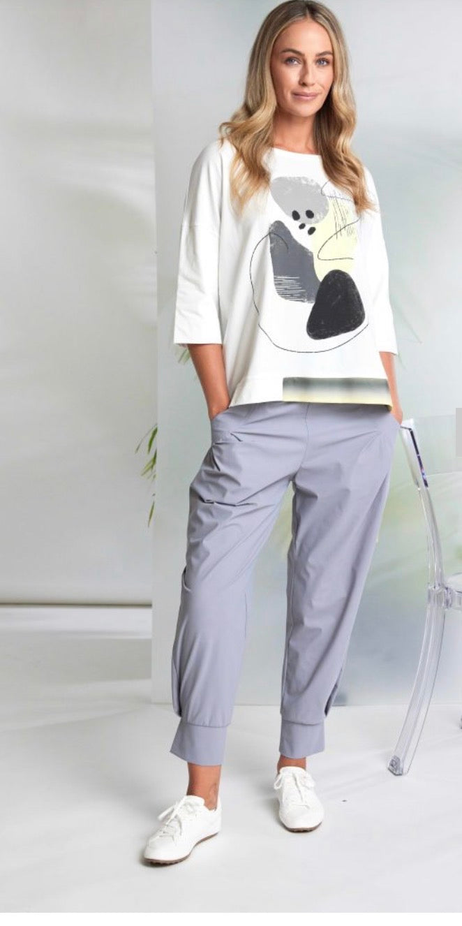 NAYA PLACEMENT PRINT TOP STYLE NAS26124 COLOUR WHITE/LEMON