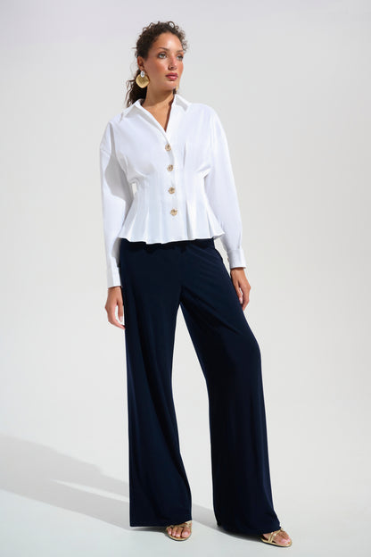 JOSEPH RIBKOFF WIDE LEG PANT STYLE 221340S26 COLOUR MIDNIGHT BLUE