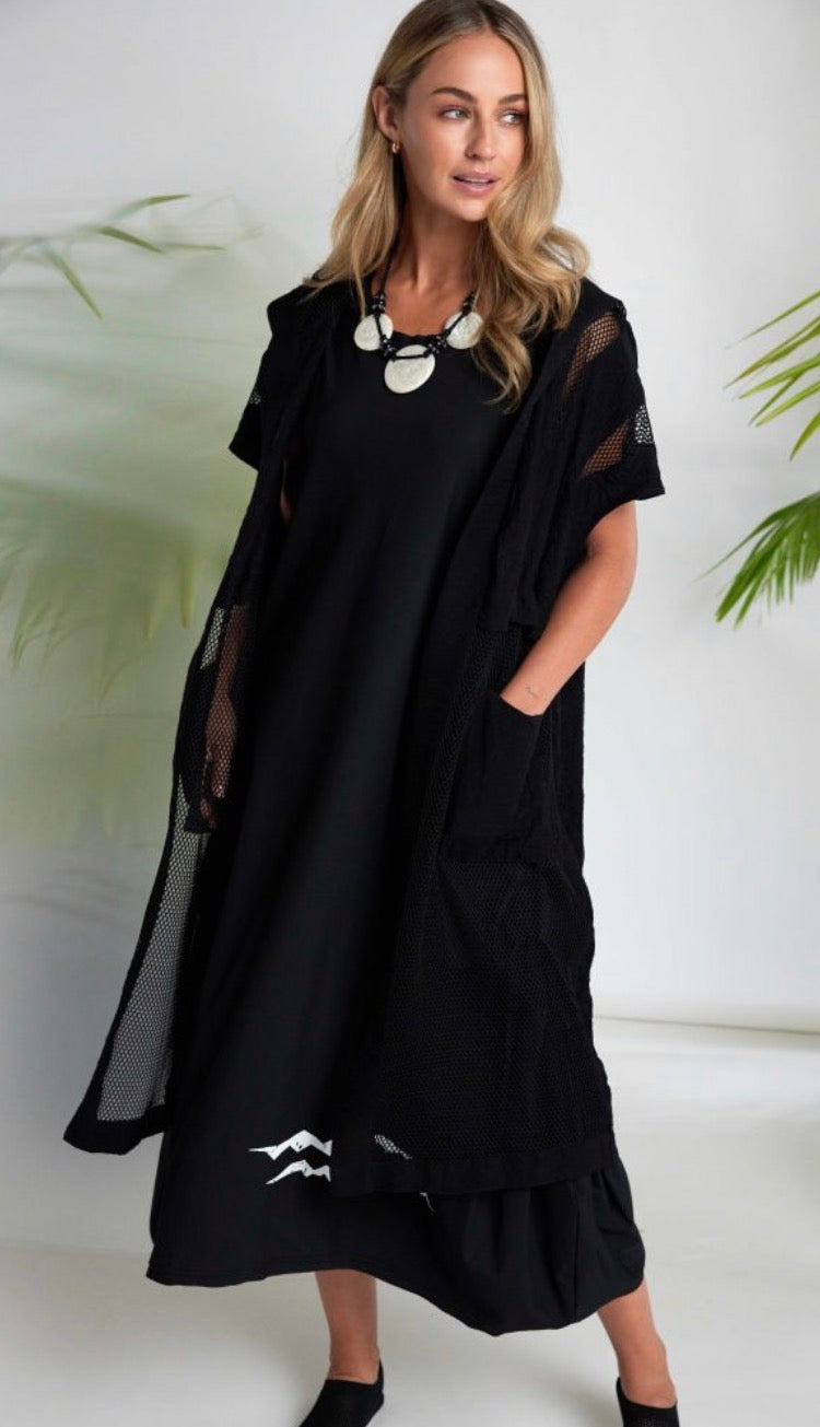 NAYA LONG LINE HOODED JACKET STYLE NAS26177 COLOUR BLACK