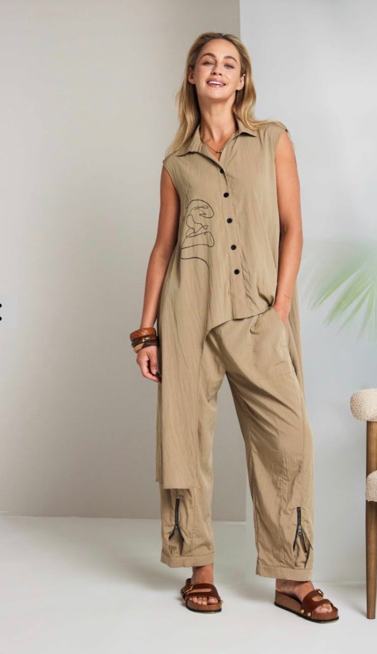 NAYA PRINT BLOUSE STYLE NAS26218 COLOUR TAN