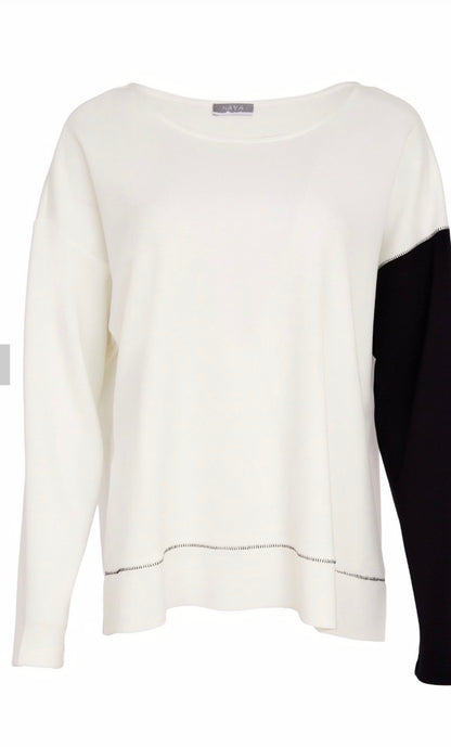 NAYA SWEATSHIRT  STYLE NAS26228 COLOUR BLACK/OFF WHITE
