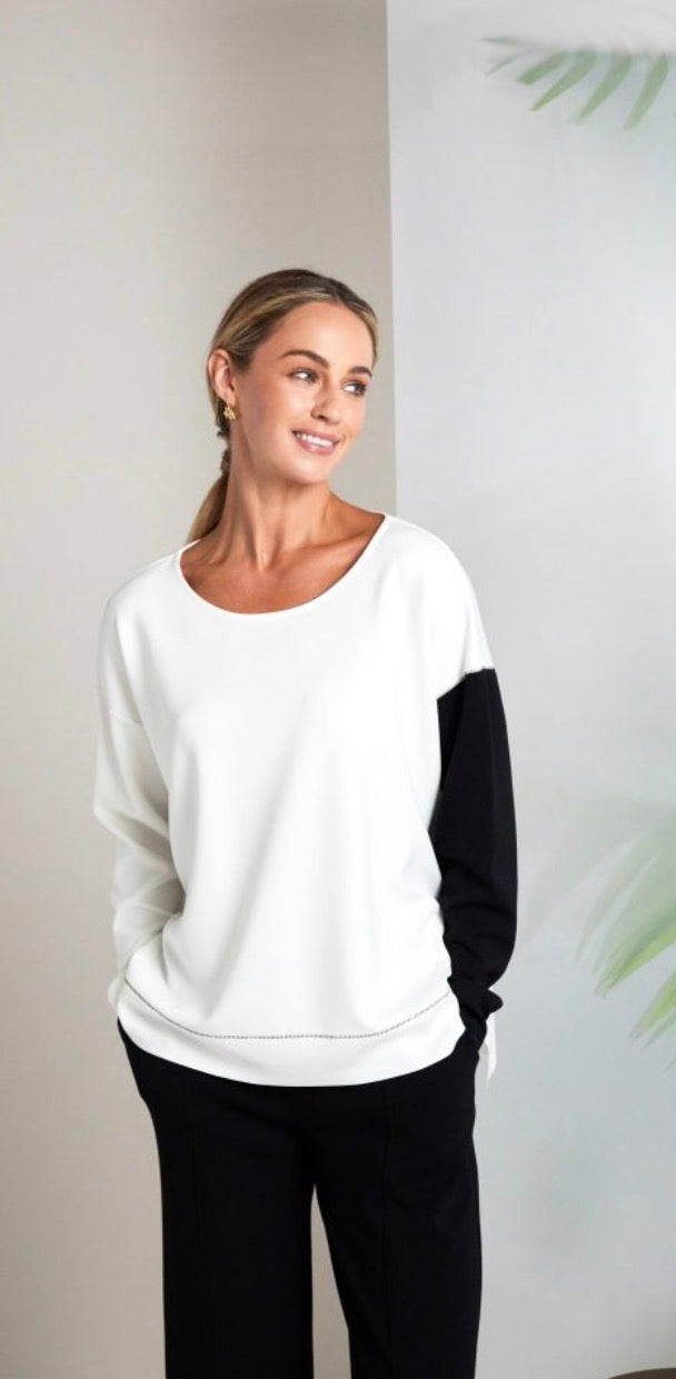 NAYA SWEATSHIRT  STYLE NAS26228 COLOUR BLACK/OFF WHITE