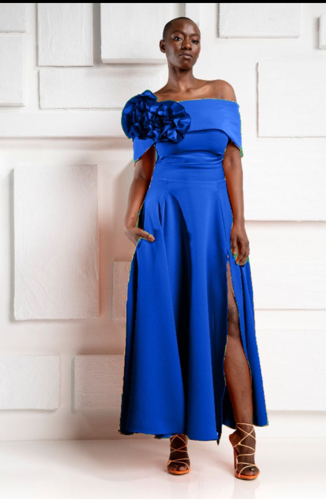 KEVAN JON DRESS STYLE KYOTO FLARE DRESS COLOUR COBALT