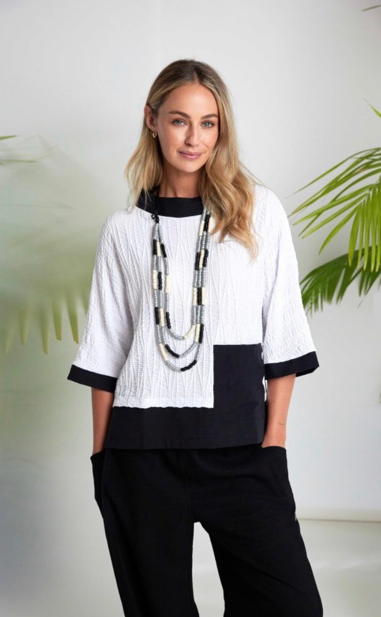 NAYA TOP STYLE NAS26264 COLOUR WHITE/BLACK
