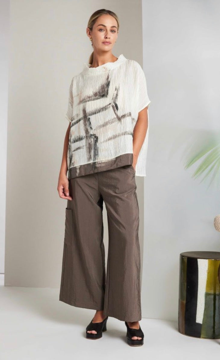 NAYA WIDE LEG TROUSER STYLE NAS26266 COLOUR TAUPE